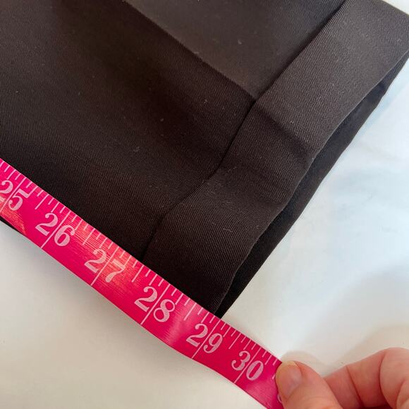 Vtg Ann Taylor Wool Trousers Pants Womens 10 Dark Chocolate Brown Pleated Cuffed - Picture 11 of 12